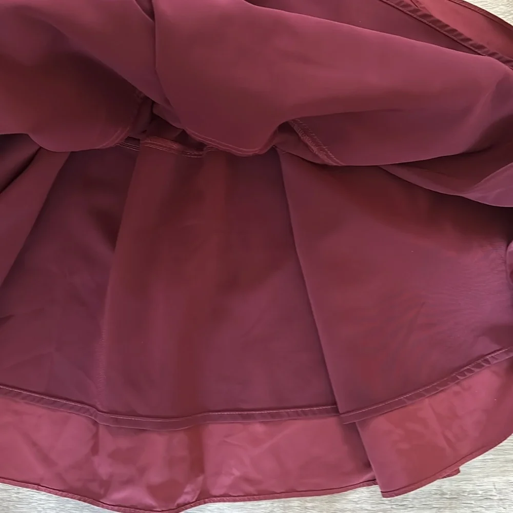 NWT Marie Oliver mini Umbra Burgundy Maroon taffeta belted dress size S - Picture 7 of 9